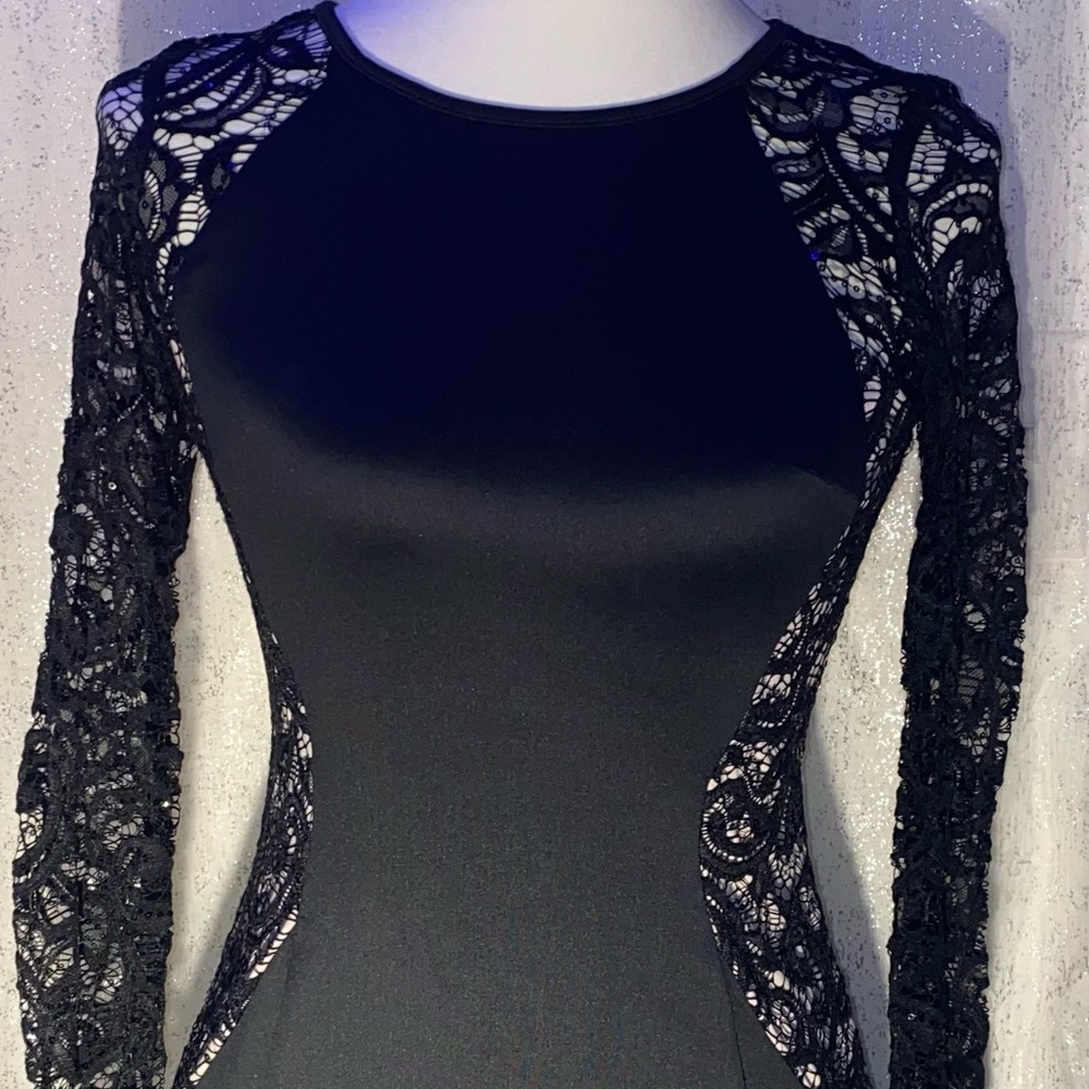Macy’s- BCX Black Lace Mini Dress
